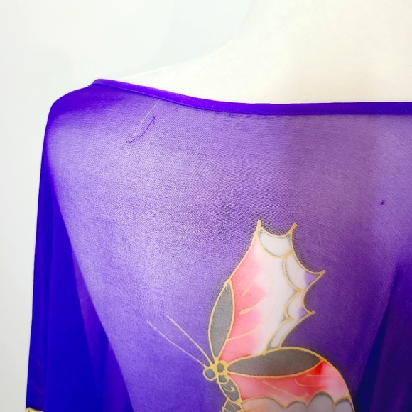 Silk Butterfly Poncho - Picture 7 of 8